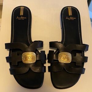 Sam Edelman Black Sandals with Gold Accent